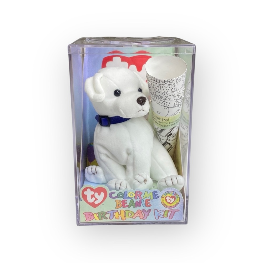new Y2K Collectible: Beanie Babies Official Club 𖠌 Color Me Birthday Kit Dog 𖠌 - Picture 7 of 16